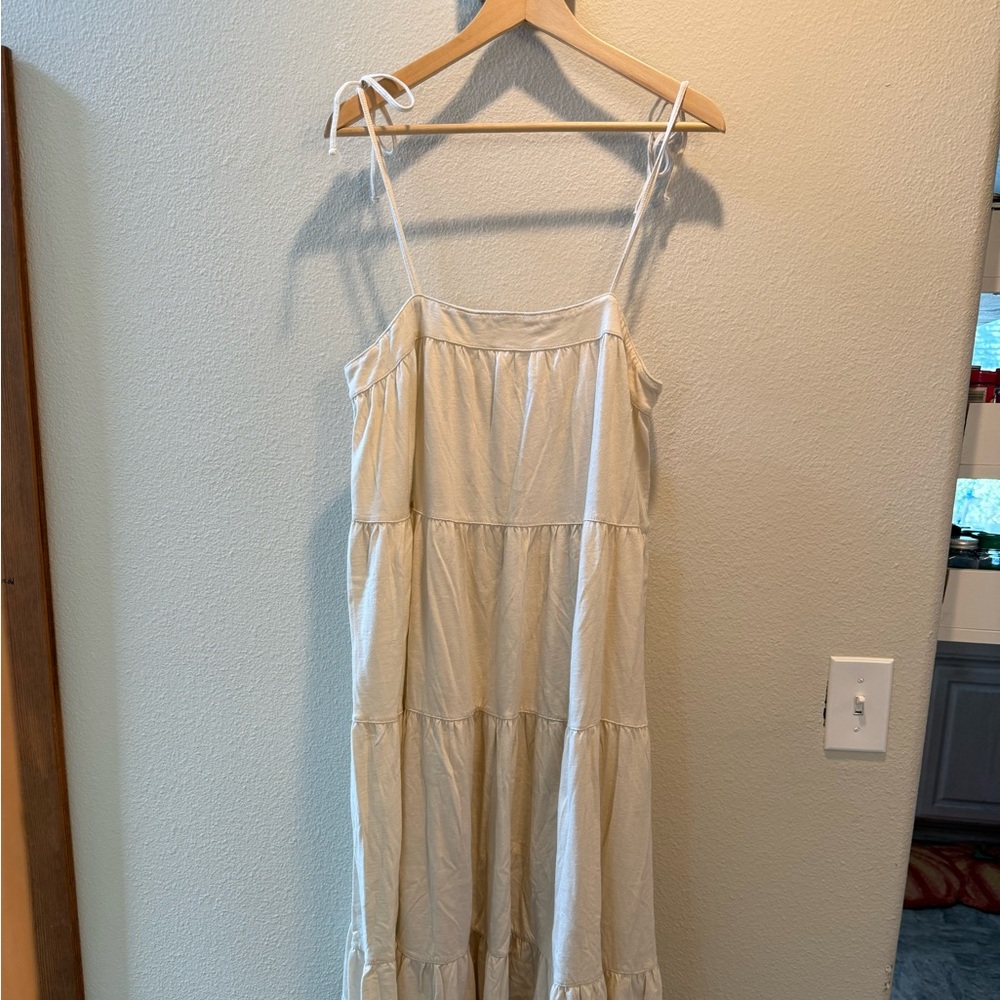 American Eagle Outfitters Cream Midi Dress